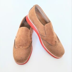 Marco Vitale Collezion Mens Size 7.5 Brown Slip On Dress Casual Loafers Red Sole